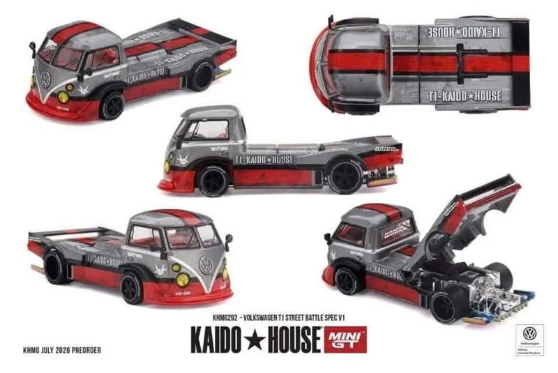 Mô hình xe Volkswagen T1 Street Battle Spec V1 tỉ lệ 1:64Kaido House KHMG292