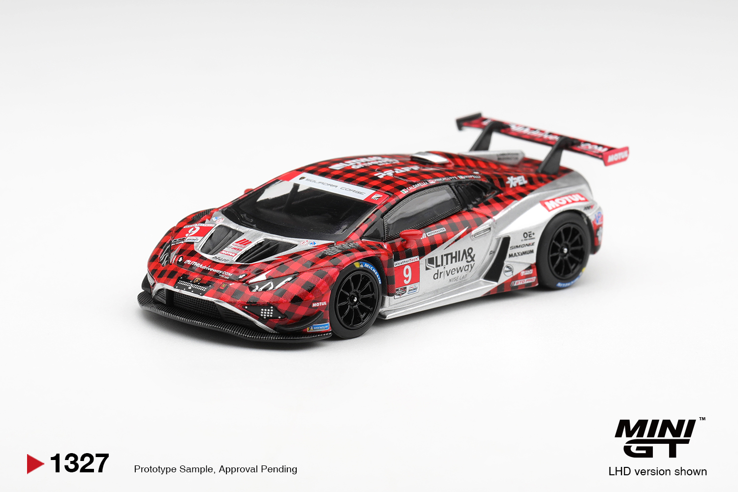 (PRE-ORDER QUÝ 4/2026) Mini GT MGT01327 Lamborghini Huracan GT3 EVO2 #9 Pfaff Motorsports 2025 IMSA WeatherTech GTD Pro